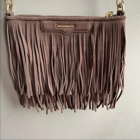 Rebecca Minkoff Fringe Crossbody Bag, Brown Leather - Picture 1 of 10